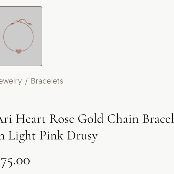 Kendra Scott Ari Heart Rose Gold Drusy Bracelet with Dust Bag - Picture 4 of 4